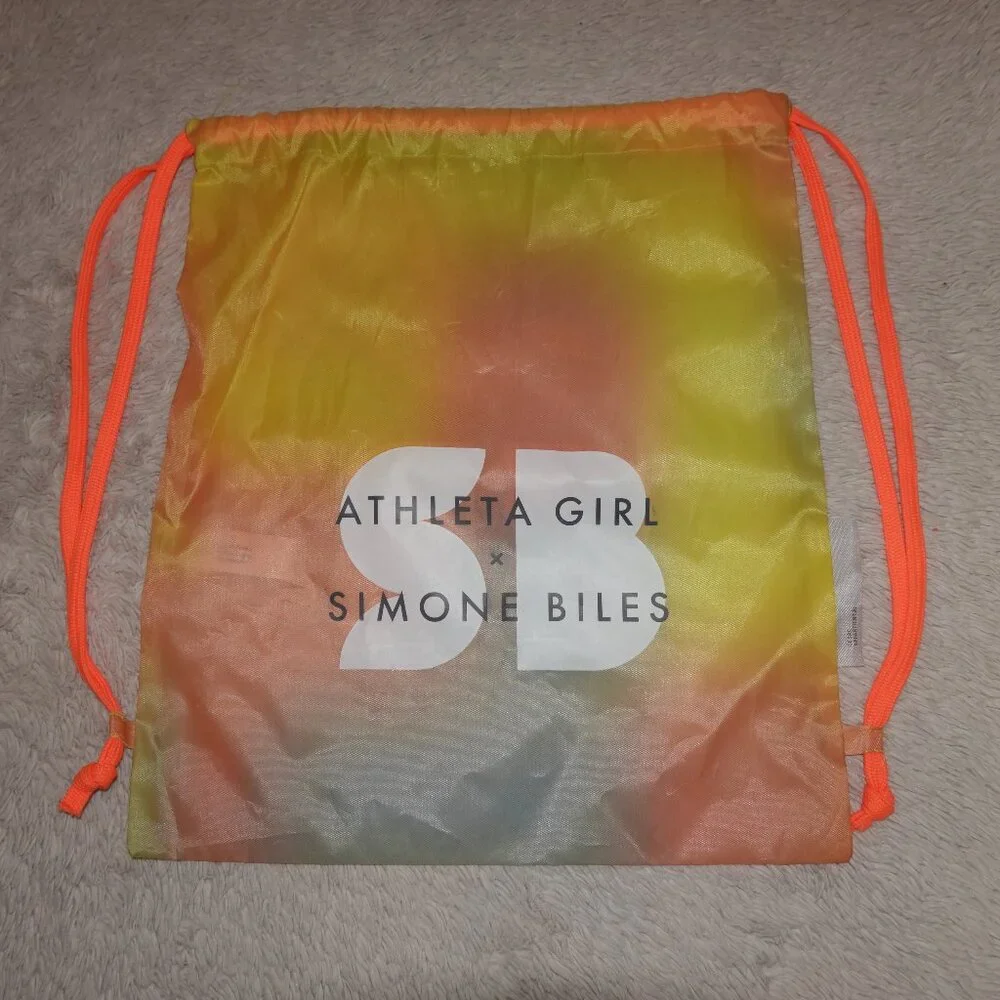 Athleta Girl x Simone Biles Drawstring Backpack, Sunset Ombre, Gymnastics Bag